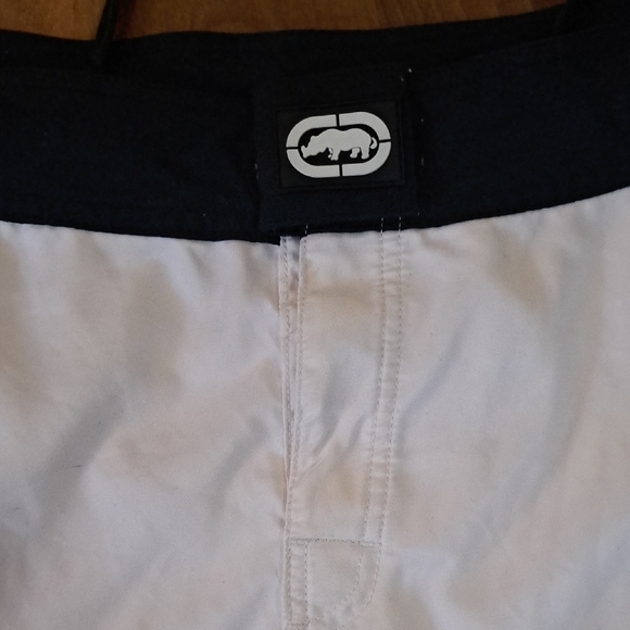 Ecko Unlimited White Swim Board Shorts with Black Accents - Picture 6 of 6